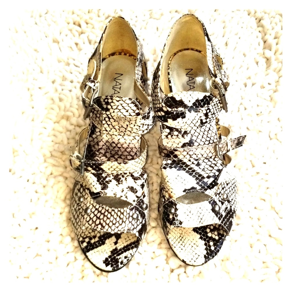 Natalie snake like skin heels